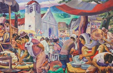 Carlos Botong Francisco Pista Sa Angono Filipino Art Painting