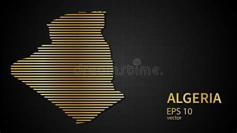 Vector Gold Map Of Algeria Futuristic Modern Website Background Or