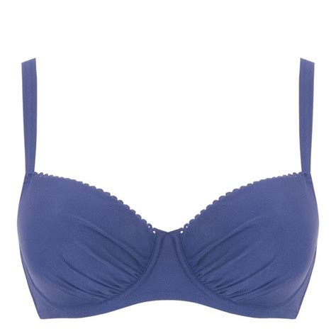 Navy Jetty Padded Balcony Bikini Top Brandalley