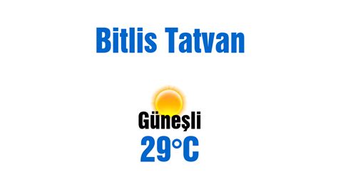 Bitlis Tatvan Da G Nl K Hava Durumu