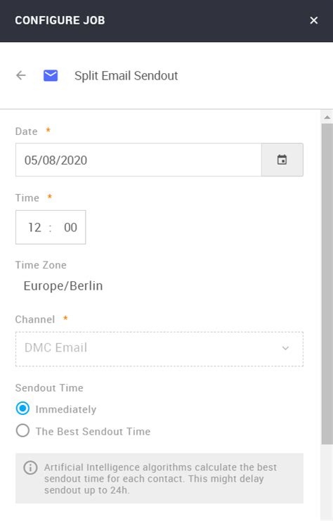 Define Split Email Sendout Details In Mapp S Whiteboard