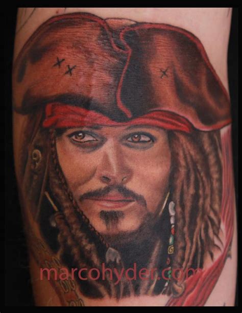 Captain Jack Sparrow Johnny Depp Tattoo By Marco Hyder Tattoonow