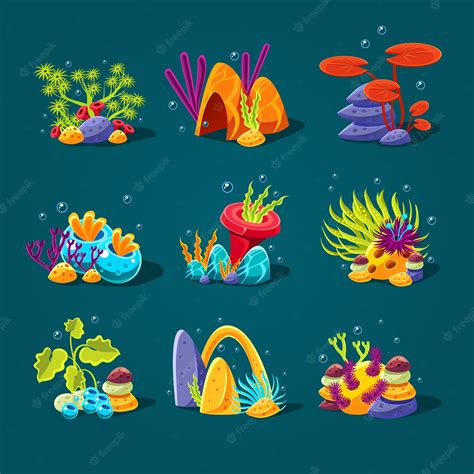 Aquatic Plants Seaweed Underwater Algae Clip Art Clipart Cartoon