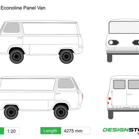 2019 Ford Transit 250 Medium Roof Van Template Vehicle Blueprint Designstockbdcom