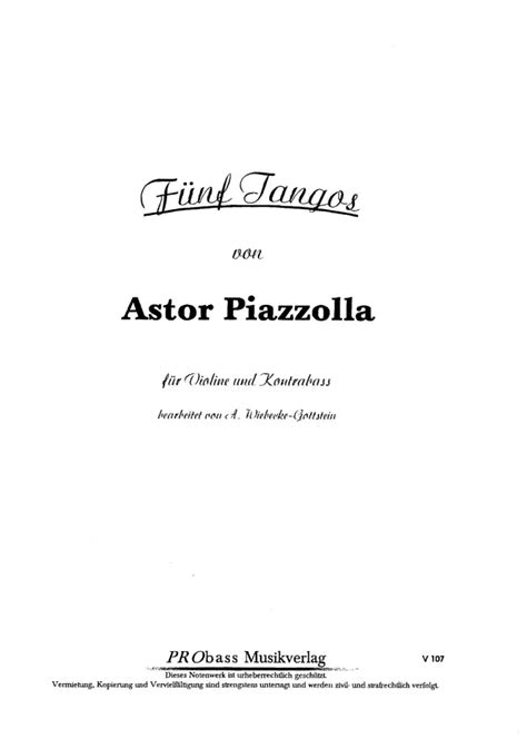 Tangos Von Astor Piazzolla Im Stretta Noten Shop Kaufen