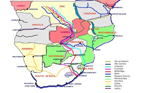 Rail Routes In Sadc Sara Rail