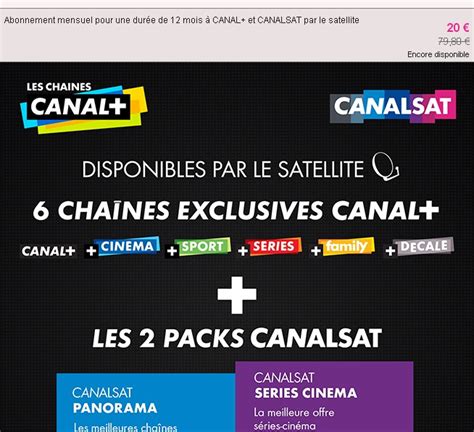 Canalplus Et Canalsat Euros Par Mois L Abonnement Par Satellite