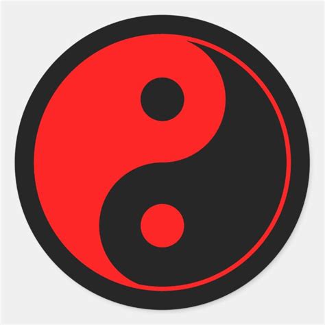 Red And Black Yin Yang Symbol Sticker