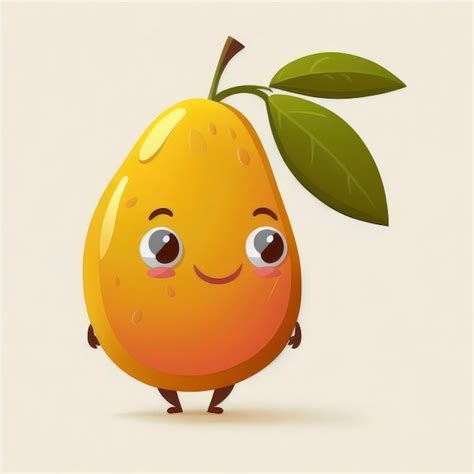 Lindo Personaje De Dibujos Animados De Mango Foto Premium