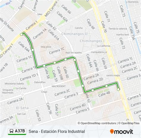 Ruta A37b Horarios Paradas Y Mapas Flora Industrial B1Cl 70 Entre