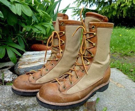 1970s Danner Canvas And Leather Goretex Hiking Boots Etsy Boots