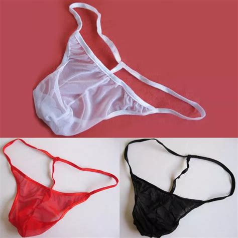 Herren Durchsichtige Unterw Sche Bikini G String Tangas Erotik Dessous