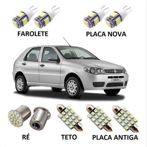 Kit Lâmpada Led Fiat Palio Todos G1 G2 G3 G4 Branca Promoção Shopee