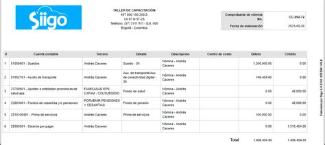 Liquidaci N De N Mina Por Comprobante Contable Portal De Clientes