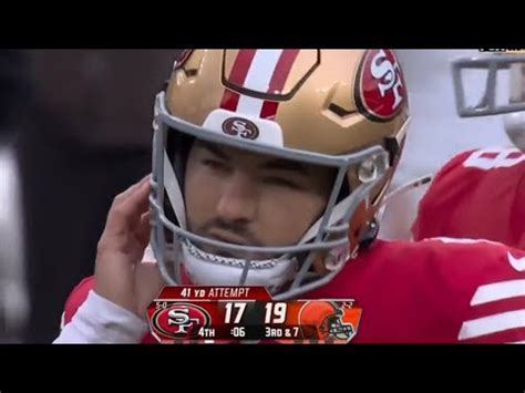 Ers Jake Moody Misses Game Winning Field Goal Vs Browns Youtube