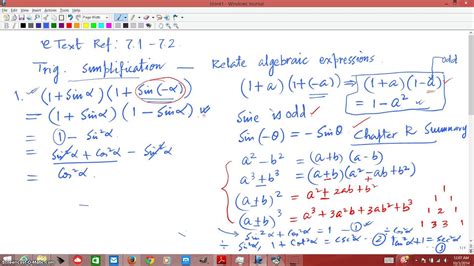 Trig Simplification Youtube