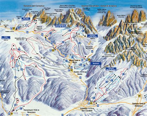 Mappa Impianti E Cartina Delle Piste Skirama Val Comelico Padola