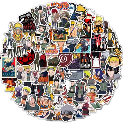 100pcsset Naruto Series A Stickers Anime Uzumaki Naruto Uchiha Sasuke