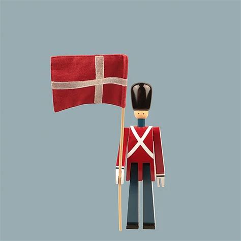 Kay Bojesen Fanebærer med tekstilflag mini 18 5 cm Gaver Stil