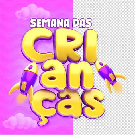 Dia da criança 3d selo texto colorido PSD Premium