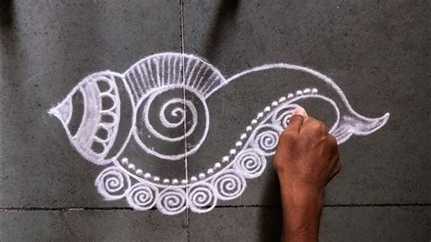 Easy Sangu Kolam Design Latest Shank Rangoli Shanku Muggulu Designs