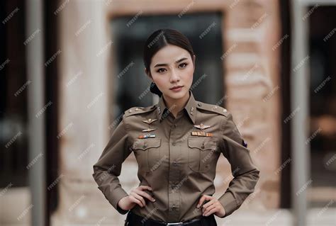 Premium Photo Photo Of Asian Woman In Thai Police Officer Uniform