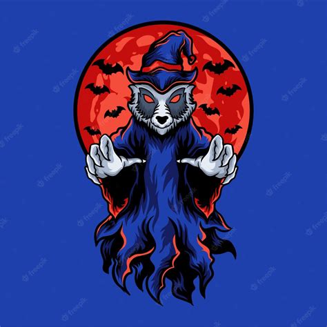 Premium Vector Halloween Wolf Illustration