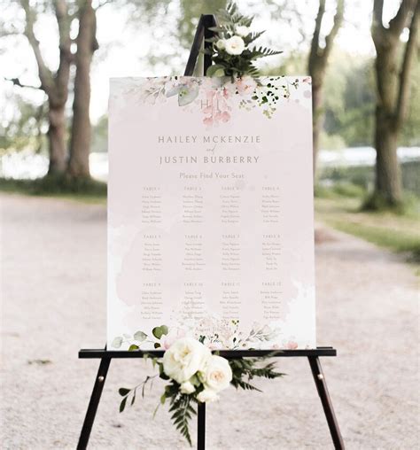 Editable Wedding Seating Chart Canva Template Seating Sign Etsy