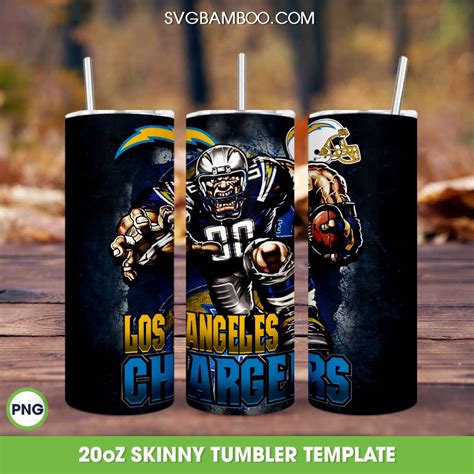 Los Angeles Chargers Mascot 20oz Skinny Tumbler PNG