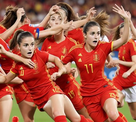 Premium AI Image | Spain women's national football team victory