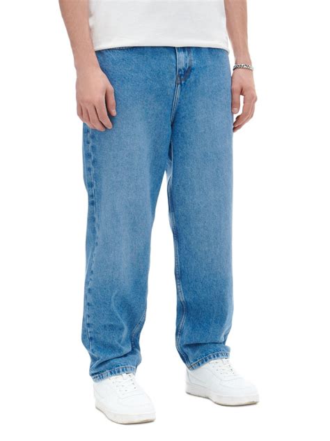 Niebieskie Jeansy Loose Cropp Z J