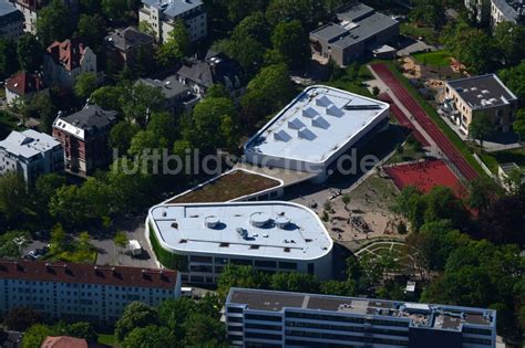 Leipzig aus der Vogelperspektive Neubau der Erich Kästner Schule in