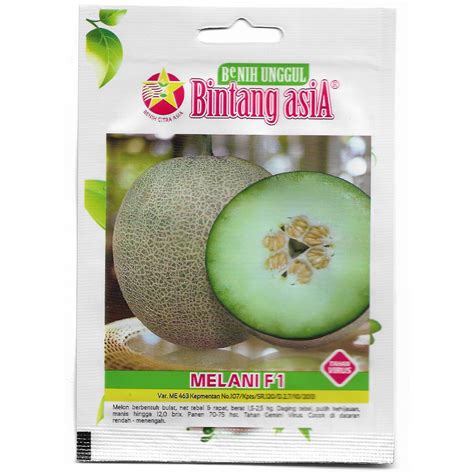 Jual Benih Bibit Buah Melon Hijau Melani F Bintang Asia Gram