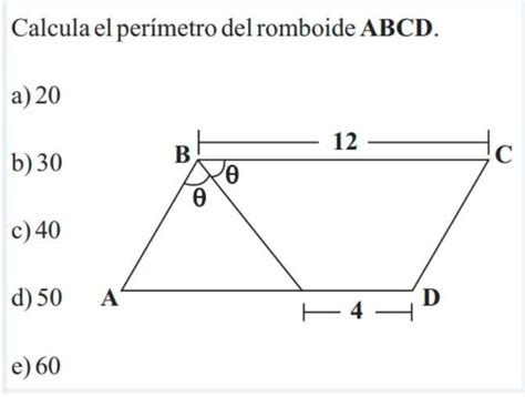 calcula el perímetro del romboide ABCD Brainly lat