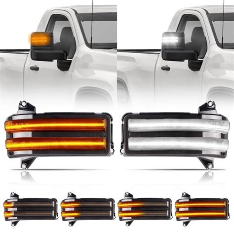 Gempro LED Sequential Amber Side Mirror Marker Turn Signals White