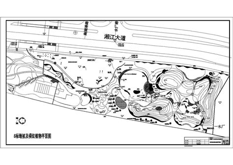 某大型园林休闲公园绿化种植规划设计cad总平面施工图城市规划土木在线