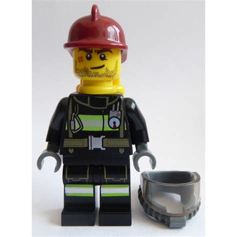 LEGO Firefighter Male Dark Rot Helm Minifigur Brick Owl LEGO Marktplatz