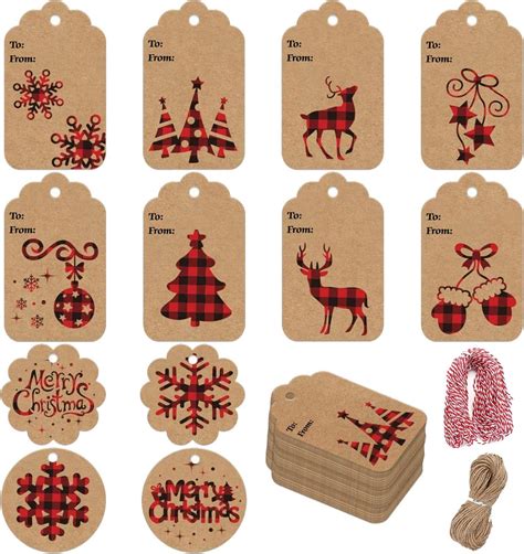 Amazon STEFORD Christmas Kraft Paper Gift Tags 120 PCS Christmas