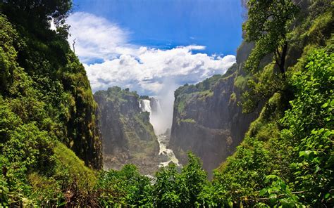 1920x1080 Resolution Waterfalls Beside Mountains Nature Landscape