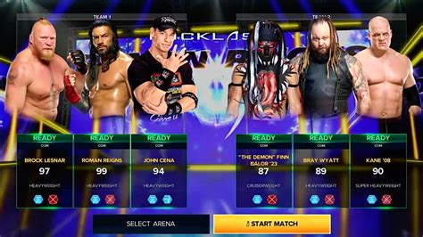 Team John Cena Roman Reigns Brock Lesnar Vs Team Demon Finn Balor