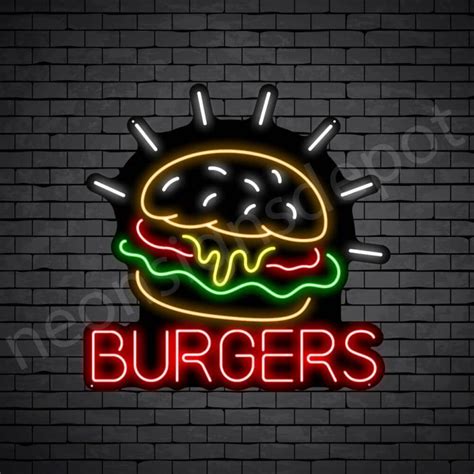 Hot Burger Neon Sign Neon Signs Depot