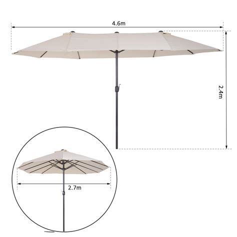 Sombrilla Parasol Doble para Jardín Sombrilla Gigante de para Playa