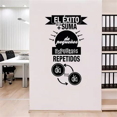 Vinilo Decorativo Frase El Exito Es La Suma 120x75cm 314 Color Negro