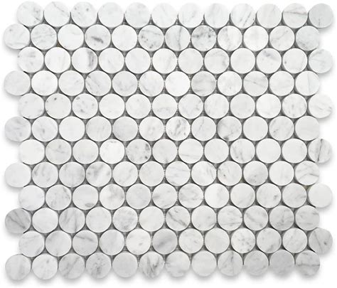 Stone Center Online Carrara White Marble Feather Leaf Grand Mosaic Tile