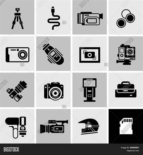 Camera Icons Black Vector And Photo Free Trial Bigstock