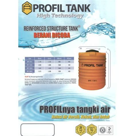 Jual Tangki Air Tandon Toren Bpe Profil Tank Tipe Bpe L