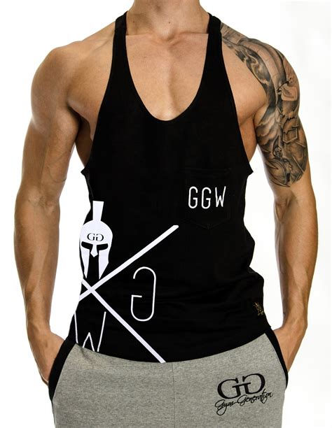 Tops T Shirts Hemden Verpackung Mehrweg Kuulee Herren Gym Stringer