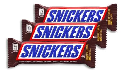 Chocolate Snickers Individual Kit 3 Unidades De 45g Parcelamento Sem