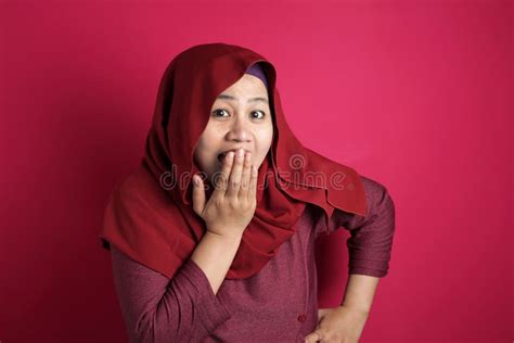 Young Muslim Lady Laugh Happily Expression Stock Image Image Of