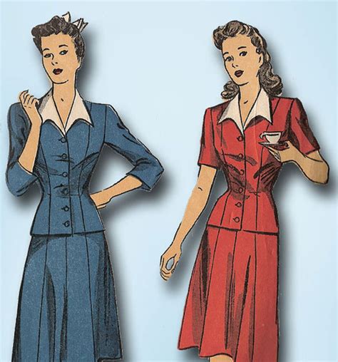 1940s Vintage Du Barry Sewing Pattern 5733 Easy Misses Wwii Suit Size Vintage4me2